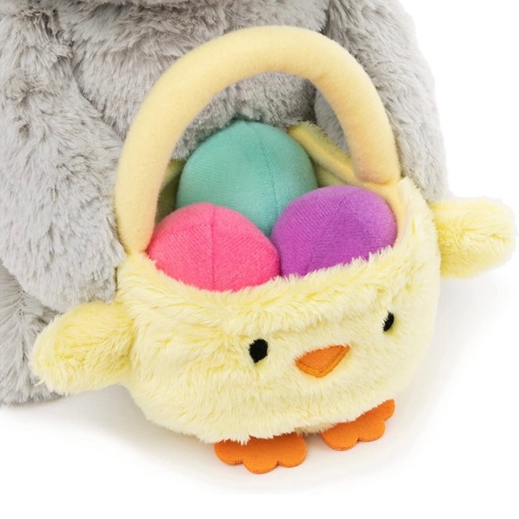2 GUND Amazon Exclusive Easter Bunny with Basket, Gray, 10" - Picture 5 of 6